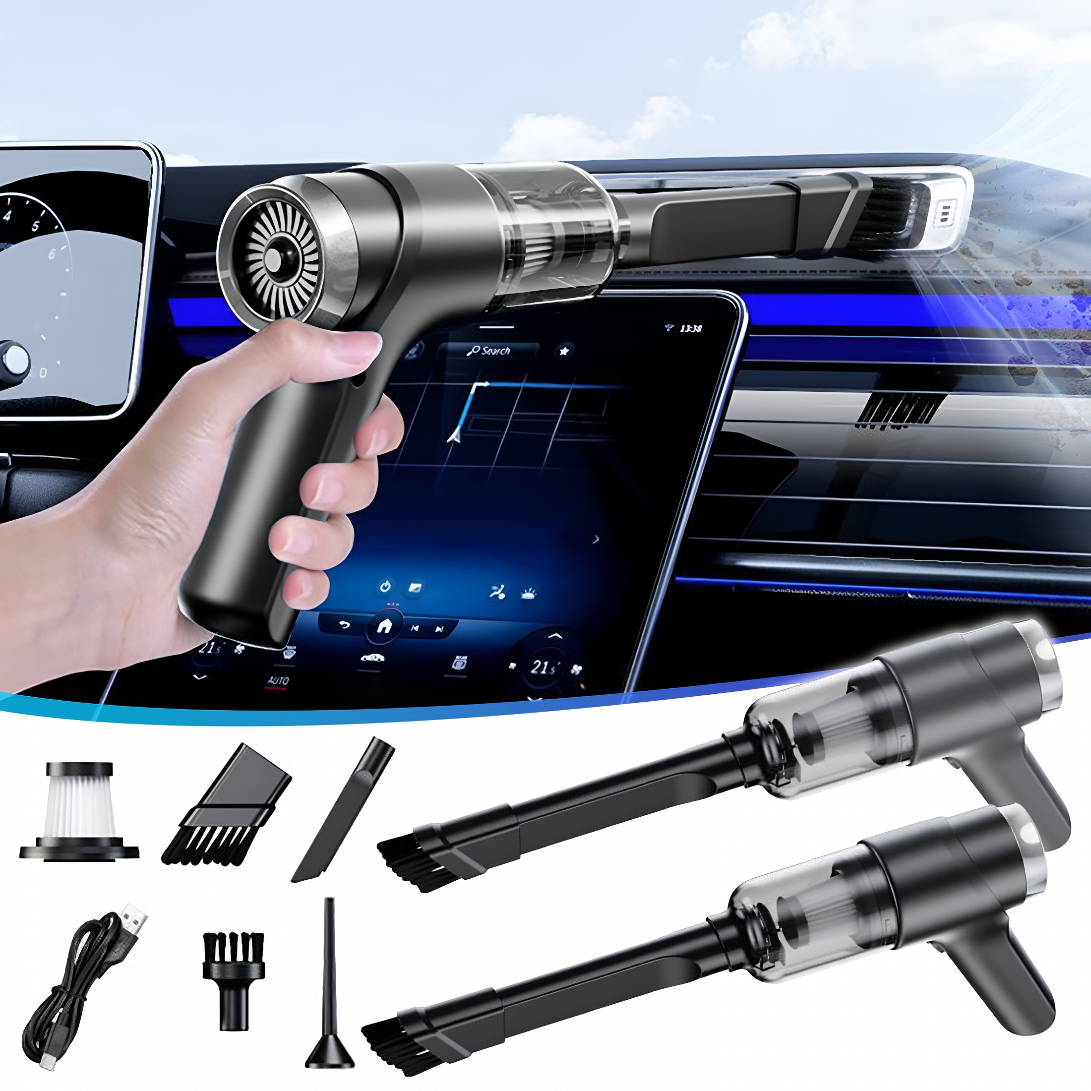 CURYMAY 2026 New 20V Cordless Hand Vacuum,Small Handheld Power Vacuum Cleaner,Portable Shop Vac Wet/Dry with 2.0Ah Battery,Charger,2 Filters for Home,Boat,Workshop,Car,Pet Hair,Furniture