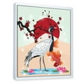 thumbnail image 3 of Koi Fish With Crane Bird 30 in x 40 in Framed Painting Canvas Art Print, by Designart, 3 of 5