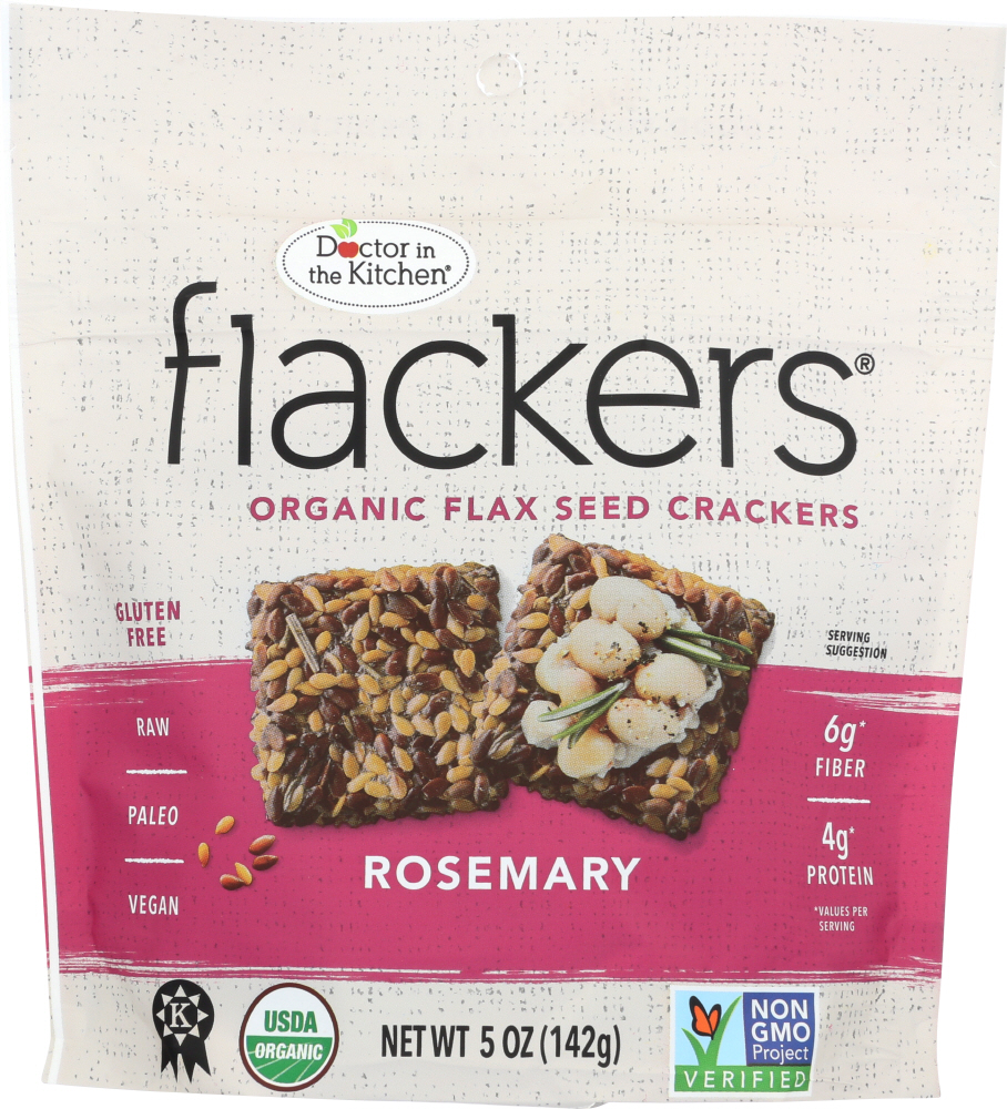 MEIO Flackers Flax Seed Crackers Rosemary, 5 oz, Pack of 1
