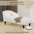 thumbnail image 3 of Soges 57.5" Velvet Chaise Lounge Right Arm Facing Upholstery Lounge Chair with Solid Wood Legs, Sleeper Sofa for Living Room, Bedroom, White, 3 of 8