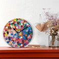 thumbnail image 2 of Yayeee 10" Wall Clock Battery Operated Quartz Round Silent Non-Ticking Home Decor, Light Colorful Circles, 2 of 6