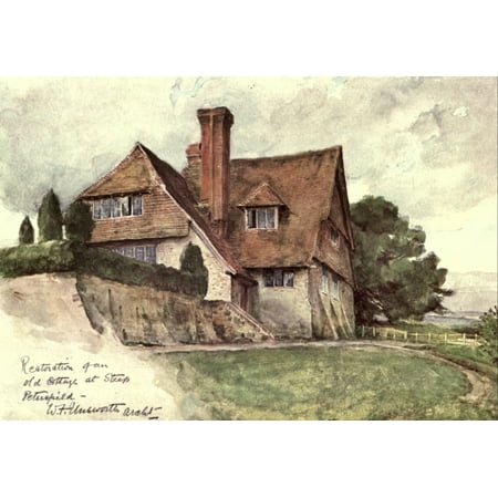 Old English Country Cottages 1906 Cottage At Steep Poster Print By