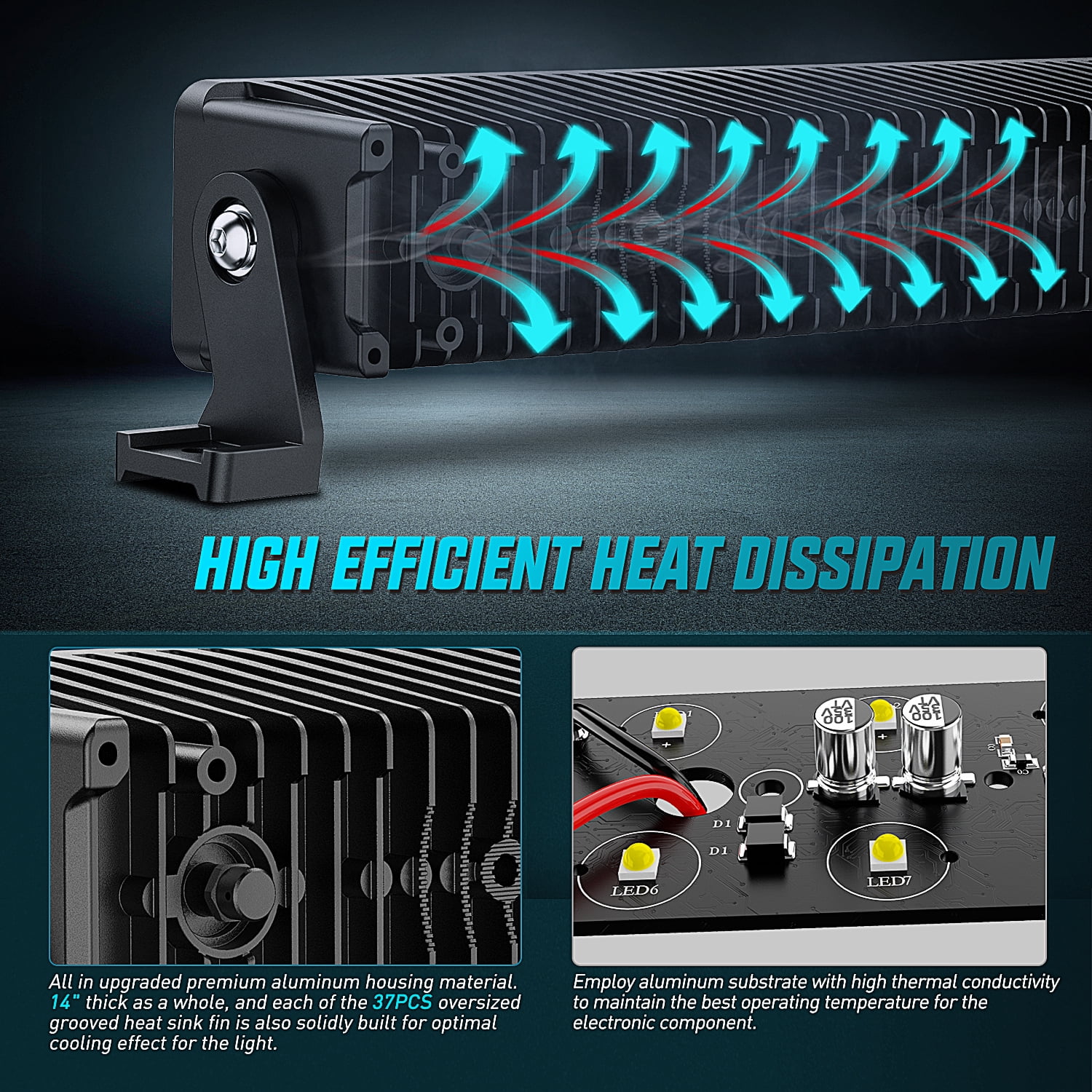 Nilight LED Light Bar 22inch 37LED Dual Row Spot Flood Combo Light Screw-less night vision Off Road Lights w/16AWG Rocker Switch Wiring Harness Kit for Driving Light on Truck ATV UTV