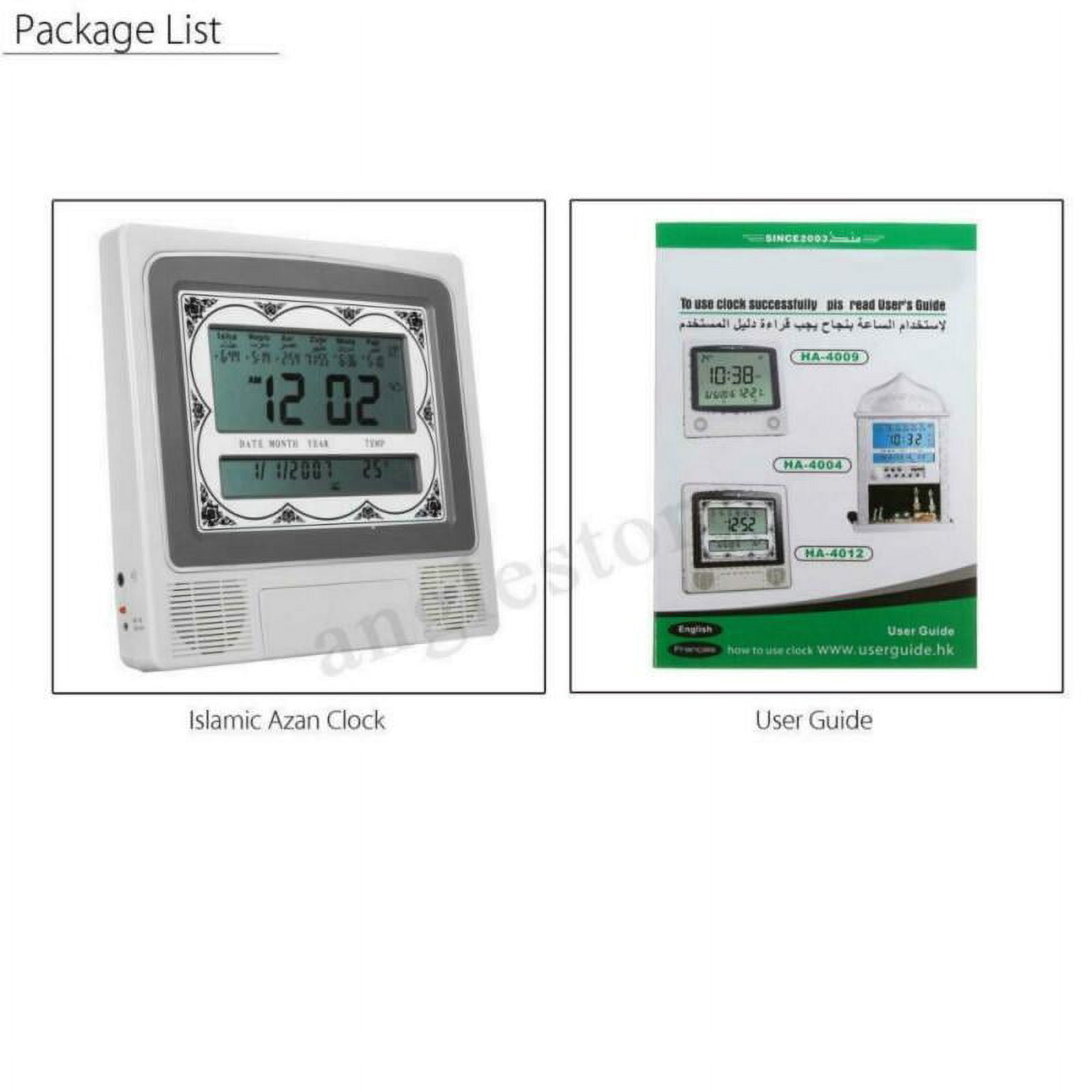 Muslim Digital Alarm, Amerteer LCD Automatic Digital Islamic Azan Muslim Prayer Alarm Wall & Table Home Clock Islamic Clock with Temperature Display, Hijri and Gregorian Calendars