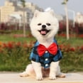 thumbnail image 4 of Ropa para mascotas, traje de camisa a rayas a cuadros para perros, vestido de boda, abrigo para cachorros, oso de peluche, Chaleco de Pomerania, disfraz para mascotas pequeñas y medianas para perros y, 4 of 4