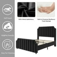 thumbnail image 5 of Huisuilinss Queen Bed Frame,Upholstered Platform Bed Frame,Velvet King Size Bed Frame With Nailhead Trim Headboard & Footboard,No Box Spring Needed,Noise Free,Wooden Slats, 5 of 9