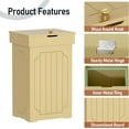 thumbnail image 5 of HOMEFORT Trash Can Cabinet, 23 Gallon Kitchen Garbage Can, Wooden Recycling Trash Bin, Dog Proof Trash Can, Trash Cabinet with Lid for Home Kitchen Bathroom, Yellow, 5 of 10