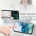 thumbnail image 4 of Allytech Galaxy S20 FE Case with Zipper Pocket & Cards Holder, Floral Slim Wallet Case for Girls Women Shockproof Stand Compatible with Car Mount Phone Case for Samsung Galaxy S20 FE -Green, 4 of 9