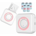 thumbnail image 1 of 2023 InstaProud Portable Sticker Printer, Bluetooth Thermal Printer, Pink with 5 Sticker Rolls, 1 of 6