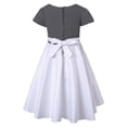 thumbnail image 2 of Little Girls White Black Pintuck Dotted Bow Polished Dress 4/5, 2 of 7