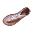 thumbnail image 4 of HomeGardon Womens Flat Sandals Summer Plus Size Comfort Open Toe Trendy Solid Color Flip Flops Beach Vacation, 4 of 9