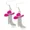 Pink, variant on Red Black Western Cowboy Boot Dangle Earrings With Rhinestones, 1 Pair