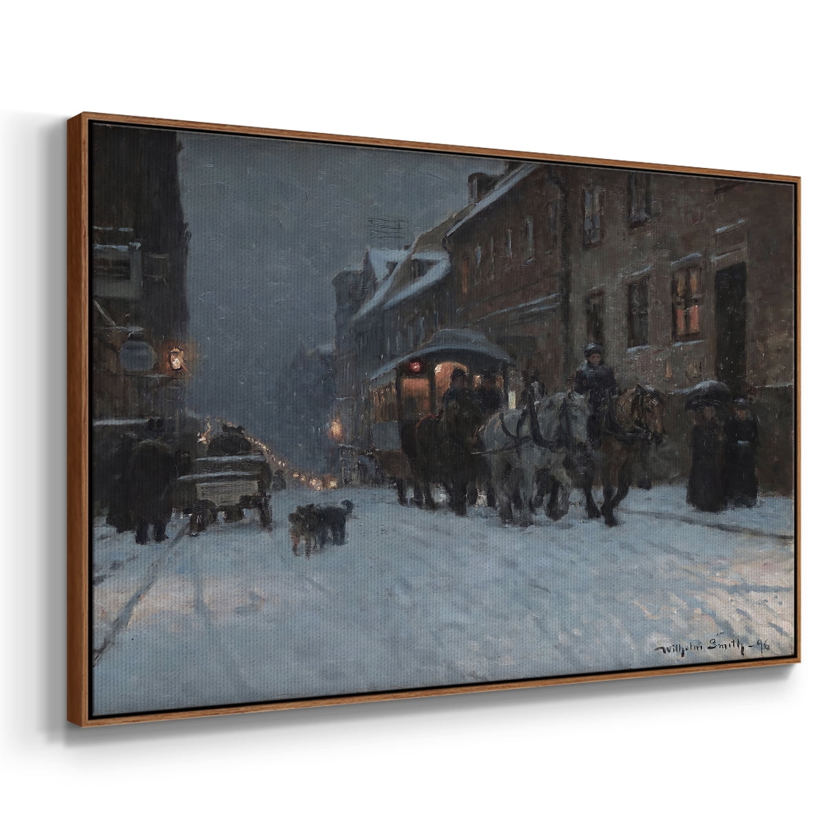 Vintage Landscape-CCCLXXXIV By Wexford Home Framed in Walnut Wood Gallery Wrapped Canvas 25 in. x 37 in.
