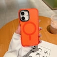 thumbnail image 2 of for iPhone 16 Case [Compatible with MagSafe] [Military-Grade Drop Protection] [Anti-Fingerprint] [Anti-Scratch] Slim Silky-Soft Touch Translucent Matte Case For iPhone 16,Orange, 2 of 9