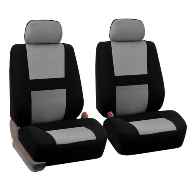KAKOWELY 2Pcs Full Set Universal Fit Auto Car Seat Covers Light Breathable Interior Split Bench Covers (Grey),45.67"X21.65"X0.2"