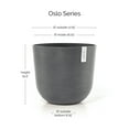 thumbnail image 2 of Ecopots Oslo Durable Modern Round Indoor/Outdoor Recycled Based Composite Flower Pot Planter, Grey, 17.75", 2 of 4