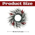 thumbnail image 3 of Christmas Wreath,15.7 Inch Winter Wreaths for Front Door,Fake Full Snowy Pine Wreath,Artificial Decorative Wreath for Entrances Porch Wall Window Home Farmhouse Winter Xmas Decoration, 3 of 9