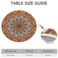 thumbnail image 4 of 44in Round Tablecloth with Elastic Edge, Waterproof Fitted Table Cover for 36-44" Tables, Floral Theme Polyester Reusable Table Cloths Wipe Clean for Picnic, Dining, Outdoor Use and Party Decor, 4 of 7