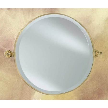 Round Beveled Wall Mirror with Gear Style Tilt - Radiance (Polished Chrome)