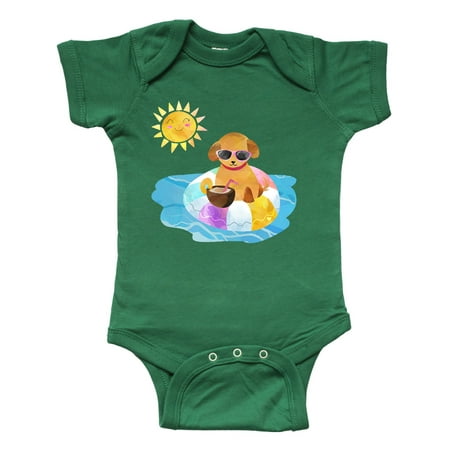 

Inktastic Summer Puppy in Float with Drink Gift Baby Boy or Baby Girl Bodysuit