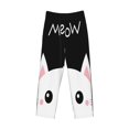 thumbnail image 4 of Goofa Cat Meow Printed Soft Pajama Pants for Men, Wide Leg Comfy Casual Lounge Yoga Pants-X-Large, 4 of 9