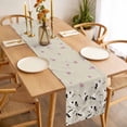 thumbnail image 3 of Japanese White Crane Table Runner - 72 Inch Long, Kitchen Dining Table Runner Dresser Scarves, Pink Cherry Blossoms Vintage Beige Farmhouse Decor for Coffee Tables Wedding Party Banquet, 3 of 8