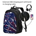 thumbnail image 2 of Fotbe Red White Blue Fireworks 1 Mochila con Estampado y Puerto USB para Hombre y Mujer, Mochila Antirrobo, Mochila de Viaje, Mochila Escolar, Mochila Universitaria, 2 of 7