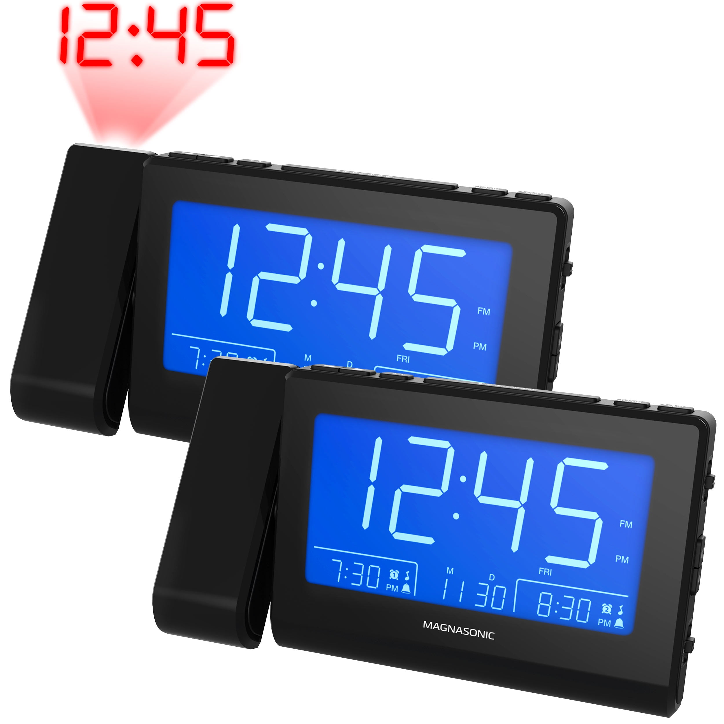 Magnasonic Alarm Clock Radio with Time Projection, Auto Dimming
