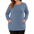 thumbnail image 3 of OutfitShow Plus Size Sweatshirts for Women Crewneck Long Sleeve Casual Tunic Tops Lightweight Pullover with Pockets,S-5XL, 3 of 9