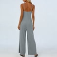 thumbnail image 4 of LEBONYARD Pink Jumpsuit,Women's V-Neck Jumpsuit with Adjustable Straps Side Slits and Pockets Gray M, 4 of 7