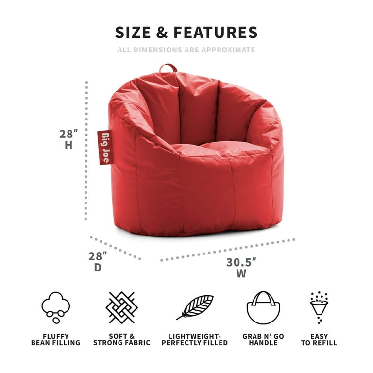 Big Joe Milano Bean Bag Chair, Leopard Print Plushie Fur, Soft Faux Fur, 2.5 feet