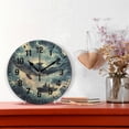 thumbnail image 2 of Yayeee 10" Wall Clock Battery Operated Quartz Round Silent Non-Ticking Home Decor, Beige Floating Whale, 2 of 6