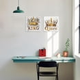 thumbnail image 5 of ZHONGYUTONG 2 Piece King and Queen Canvas Wall Art Crown Pictures Print Gold Crown Painting Fashion Artwork for Bedroom Decor Framed (12.00" x 12.00" x 2PCS), 5 of 5