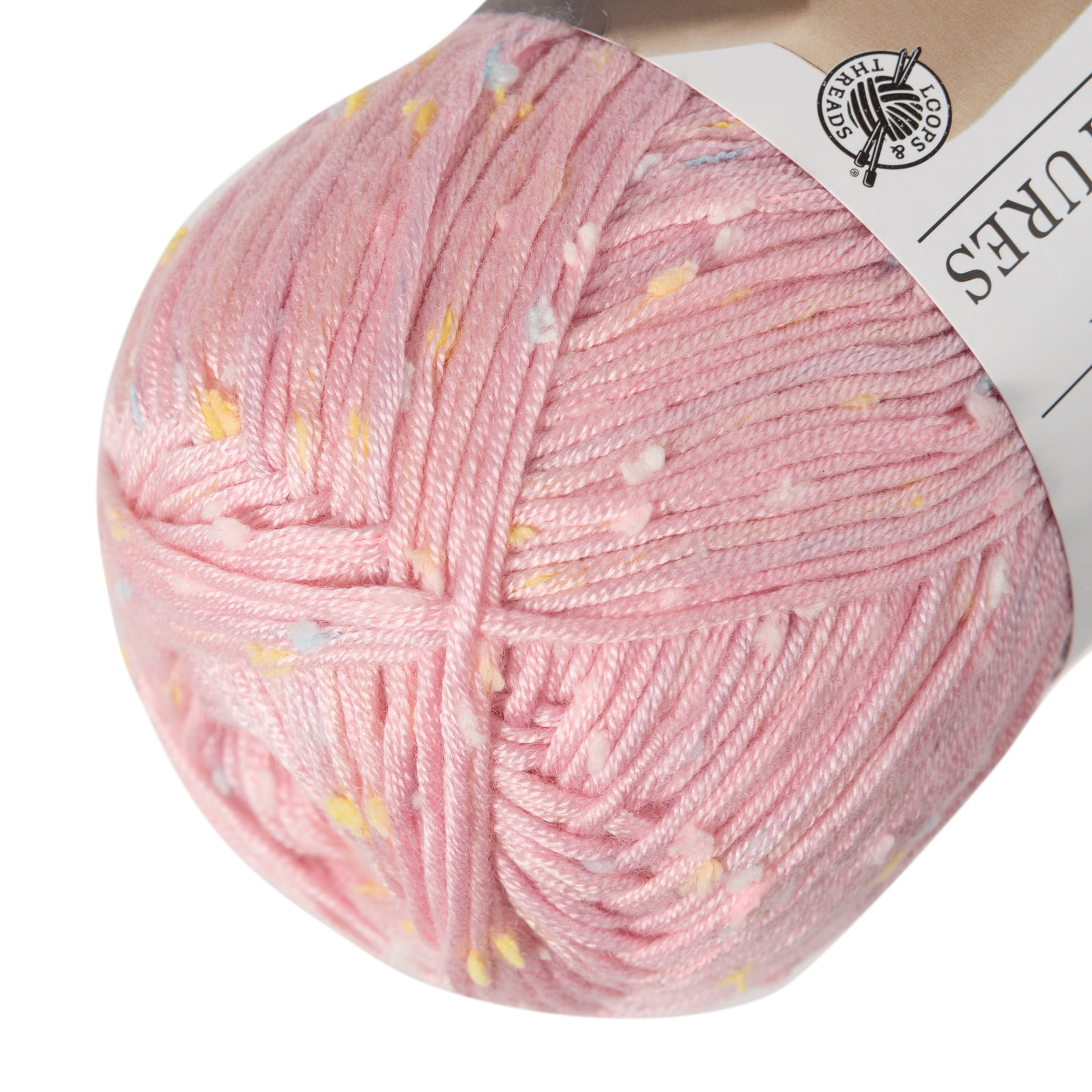 (3 pack) Flecks Yarn by Loops & Threads - Yarn for Knitting - Crochet - Weaving - and Arts & Crafts - Pink - Acrylic Blend - 6.53 oz