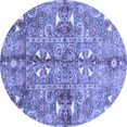thumbnail image 1 of Ahgly Company Indoor Round Abstract Blue Modern Area Rugs, 8' Round, 1 of 4