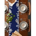 thumbnail image 2 of Table Runner Dresser Scarves 72 Inch Long, Seamless Ocean Sea Coral Texture Linen Dining Table Runners White Marine Life on Blue Tabletop Scarf for Wedding Holiday Party Kitchen, 2 of 7