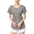 thumbnail image 1 of maison Jules Womens Basic Peplum Blouse, Black, XX-Small, 1 of 1