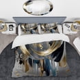 thumbnail image 2 of Designart "Abstract Harmony Shapes and Lines I" Abstract Marble Bedding Covert Set - Modern Gold Abstract Bed Set With 2 Shams, 2 of 6