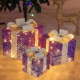 thumbnail image 5 of EUDIDV Xmas Tree Decor Christmas Light Up Gift Boxes For Christmas Decorations Three Different Size Of Gift Box With Warm LED Lights Xmas Indoor Christmas Products, 5 of 7