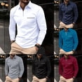 thumbnail image 2 of Pullove Shirts Autumn Casuals Lapels Long Sleeve Tops Sport Zip T-Shirt Men's, 2 of 11