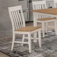thumbnail image 4 of Pemberly Row Wood Slat Back Side Chair Natural and Rustic Off White (Set of 2), 4 of 13