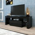 thumbnail image 5 of New 51 inch Black TV Stand with LED RGB Lights,Flat Screen TV Cabinet, Gaming Consoles - in Lounge Room, Living Room and Bedroom(Black), 5 of 7