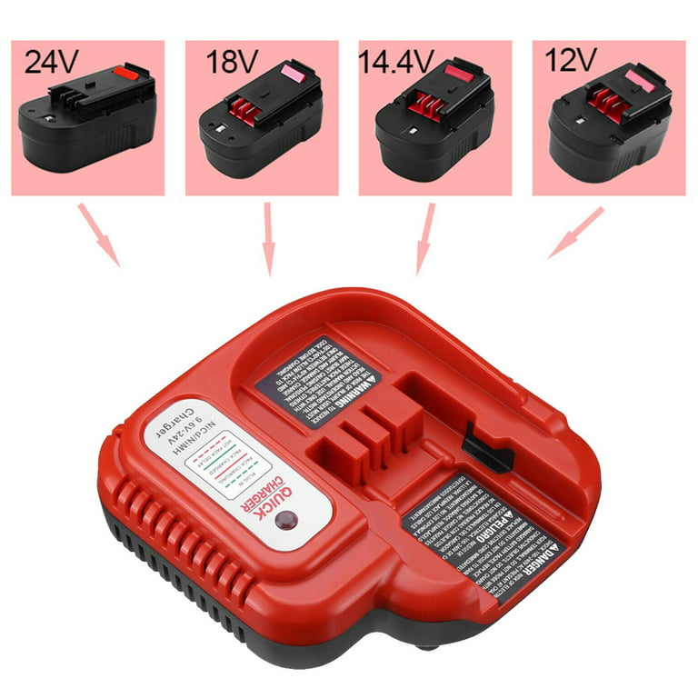 9.6v-24v Fast Battery Charger for HPB24 Hpb18 HPB18-OPE Fs18c, Size: 14.3x14.3x5.4cm, Red