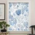 thumbnail image 4 of Ocean Coastal Coral Semi Sheer Curtains Drapes for Living Room,Bedroom,French Doors Window 108 Inches Long,Blue Grey Abstract Flower Plant Fish Rod Pocket Chiffon Curtain Drapery Voile Drape Panel, 4 of 6