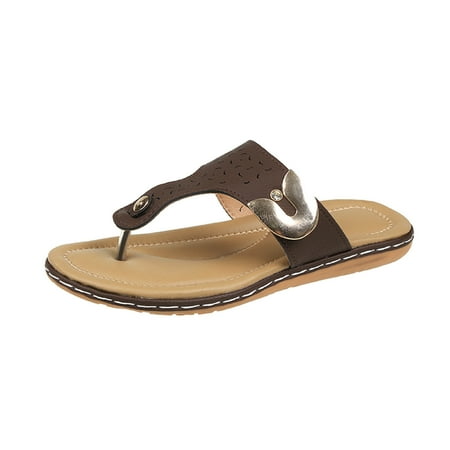 

House Shoes For Women Womens Slippers Women s Sandals Summer Women Open Toe Beach Sandals Roman Casual Flat Shoes Slippers Flip Flops