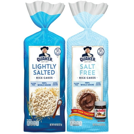 Quaker Rice Cakes, Plain Variety Pack, Gluten Free, 6 Bags