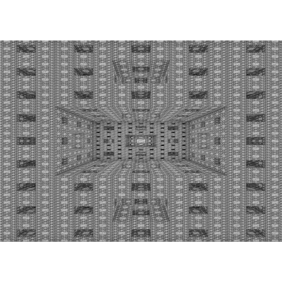 Ahgly Company Indoor Rectangle Patterned Gray Dolphin Gray Area Rugs, 6' x 9'