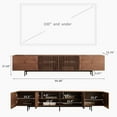 thumbnail image 5 of Mid-Century Modern TV Stand with 4 Doors Storage Cabinets, Fits TVs Up to 100 Inches, Living Room Entertainment Center 94.48"D x15.75"W x 21.65"H, 5 of 5