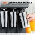 thumbnail image 3 of VEVOR Milkshake Maker, 375W x 3 Electric Milkshake Machine, Triple Heads Drink Mixer Blender Machine, 3-Speed Milkshake Mixer with 3 x 820 ml Stainless Steel Cups, for Commercial and Home, 3 of 9