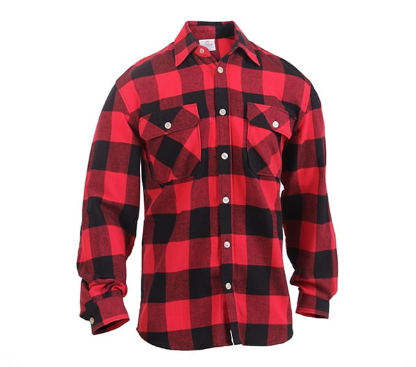 Rothco Red Buffalo Plaid Lightweight Flannel Shirt 1190 - Medium ...